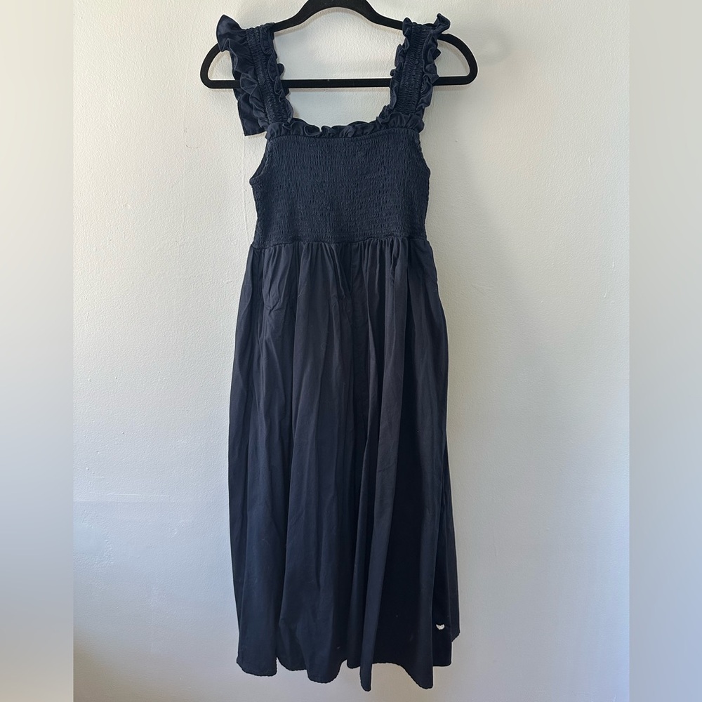 Petite Plume Navy Blue Sleeveless Midi Dress